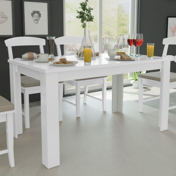 Mesa de comedor blanca 140x80x75 cm D