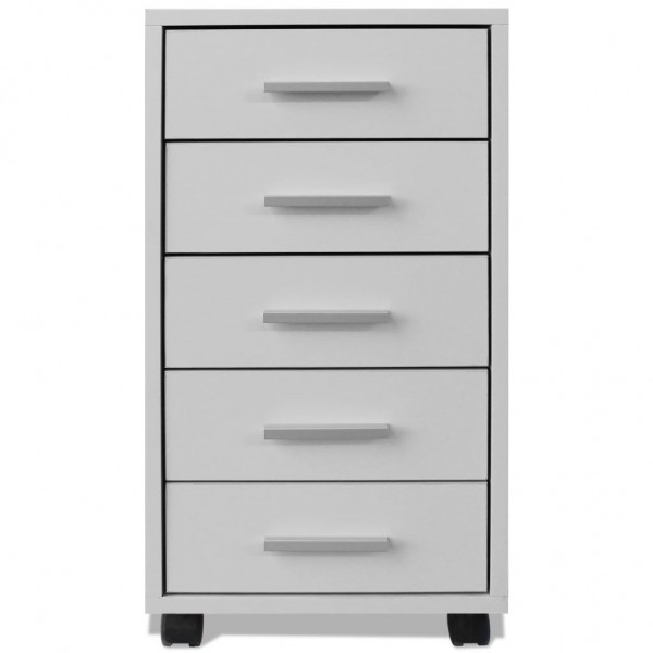 Unidade 5 gavetas p/ escritório com rodas. branco M 3