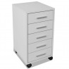 Cajonera de oficina con ruedas 5 cajones blanca 4