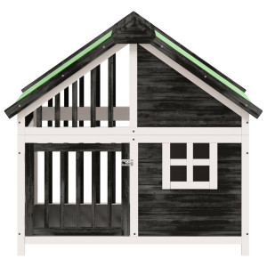 Casota para cães 96x60.5x87 cm pinho maciço cinzento H