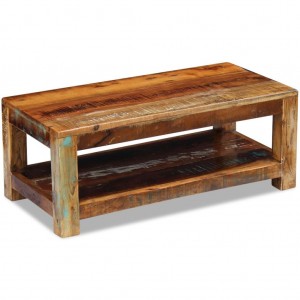 Mesa de centro de madera maciza reciclada 90x45x35 cm H
