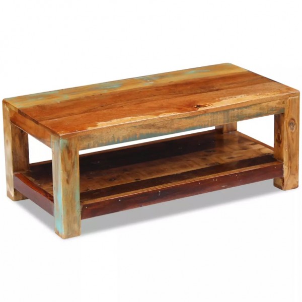 Mesa de centro de madera maciza reciclada 90x45x35 cm M 5