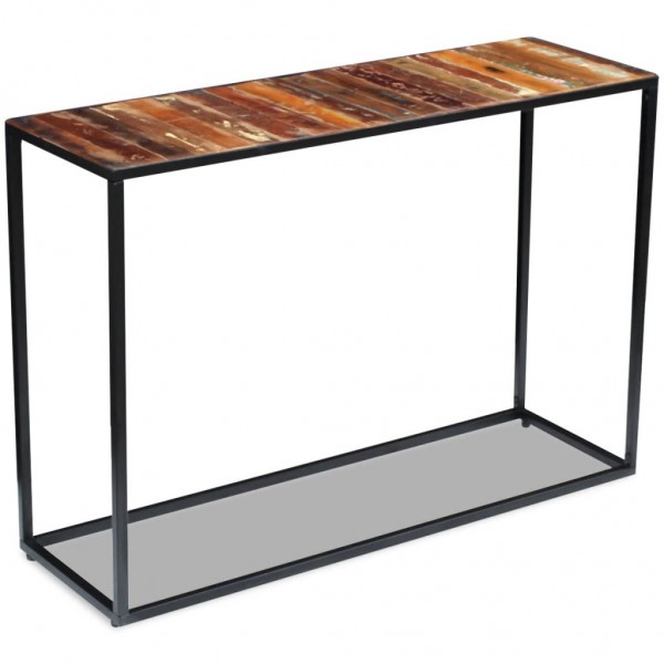 Mesa consola 110x35x76 cm madeira reciclada maciça M 3