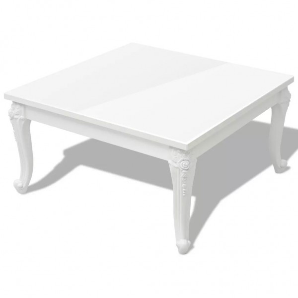 Mesa de centro 80x80x42 cm blanco brillante M 2