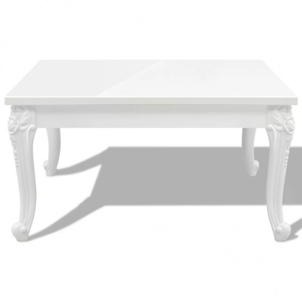 Mesa de centro 80x80x42 cm blanco brillante M 3