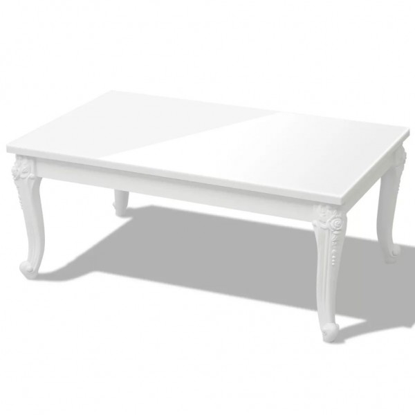 Mesa de centro 100 x 60 x 42 blanco brillante M 2