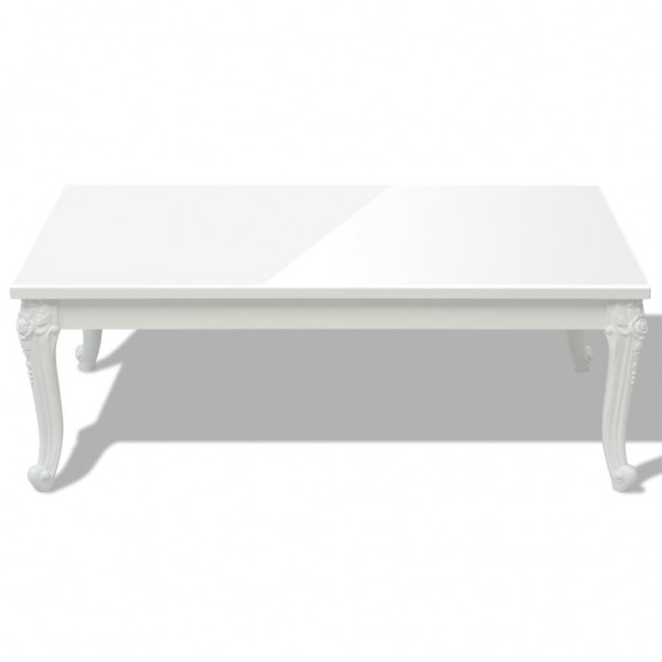 Mesa de centro 115x65x42 cm blanco con brillo M 3