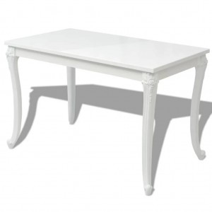 Mesa de jantar 116x66x76 cm branco brilhante H