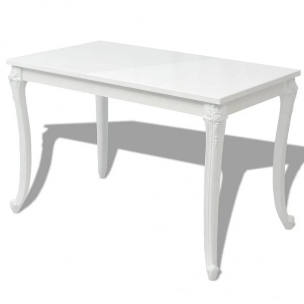 Mesa de jantar 116x66x76 cm branco brilhante M 2