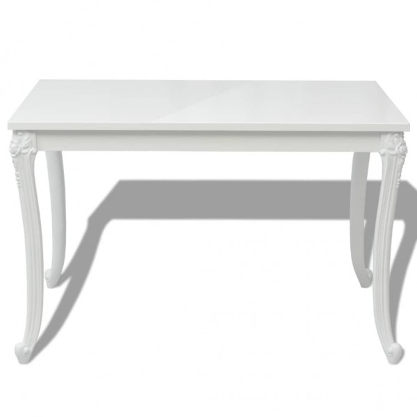 Mesa de comedor 116x66x76 cm blanco brillante M 3