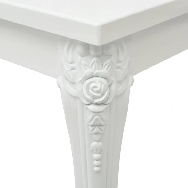 Mesa de comedor 116x66x76 cm blanco brillante M 4