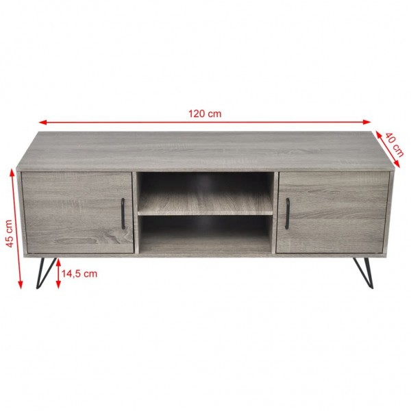 Mueble para la televisión 120x40x45 cm gris M 5