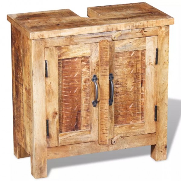 Mueble de lavabo con espejo madera de mango maciza M 4