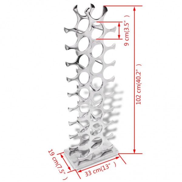 Garrafeira para 27 garrafas de vinho. alumínio prateado M 4