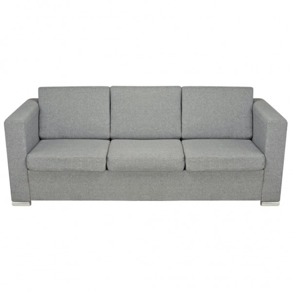 Sofá de 3 lugares em tecido cinzento claro M 4