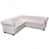 Sofá Chesterfield 5 plazas de cuero artificial blanco 1
