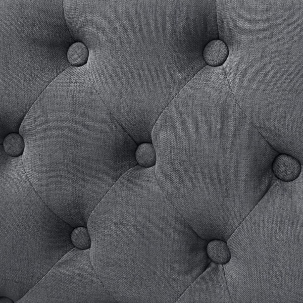 Sillas de comedor 2 unidades tela gris oscuro M 5