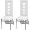 Sillas de comedor 2 unidades cuero sintético blanco 1