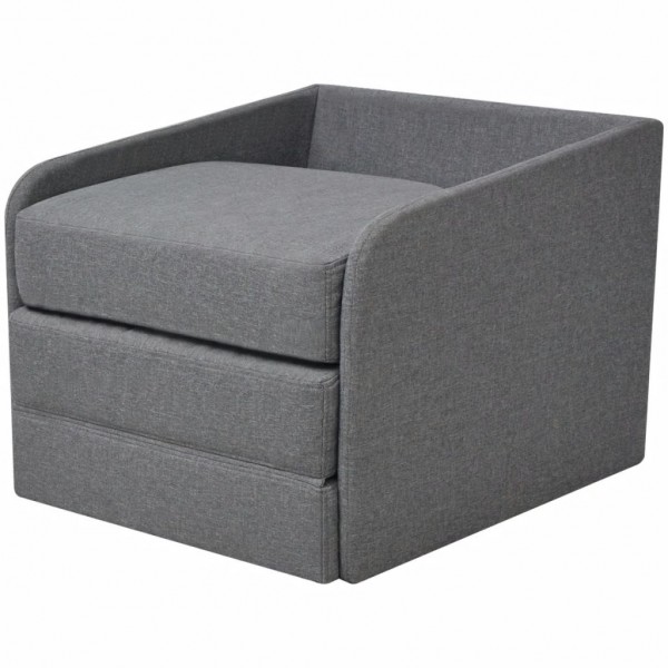 Sillón convertible en cama tela gris claro M 3