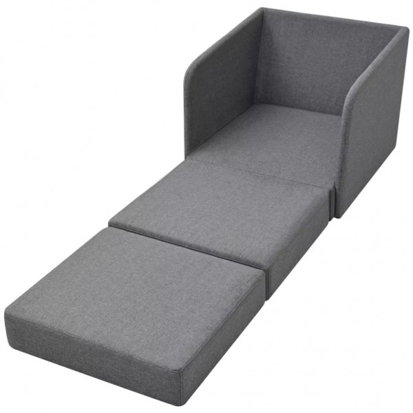 Sillón convertible en cama tela gris claro M 4
