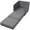 Sillón convertible en cama tela gris claro 4