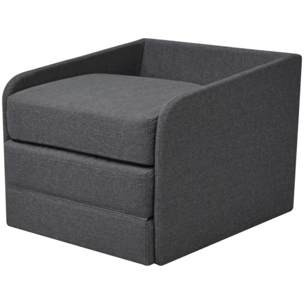 Sillón convertible en cama tela gris oscuro M 3