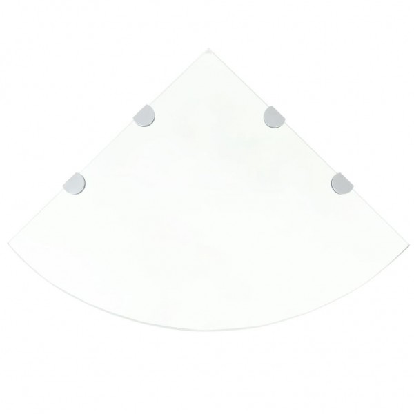 Estante de esquina con soportes cromados vidrio blanco 45x45 cm D