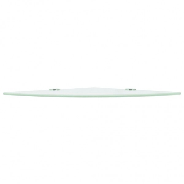 Prateleira canto. suportes cromados. vidro branco 25x25cm M 3