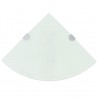 Estante de esquina con soportes cromados vidrio blanco 35x35 cm 1