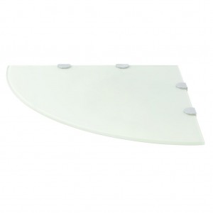 Estante de esquina con soportes cromados vidrio blanco 45x45 cm H