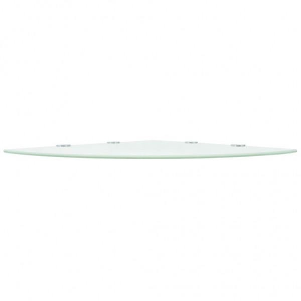 Estante de esquina con soportes cromados vidrio blanco 45x45 cm M 3