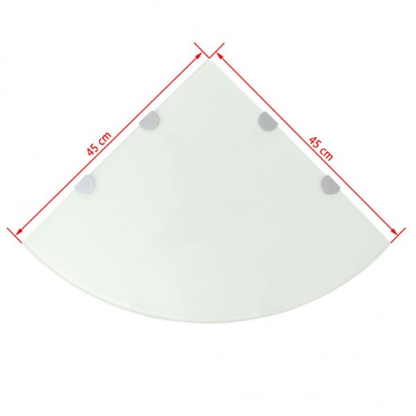 Estante de esquina con soportes cromados vidrio blanco 45x45 cm M 5