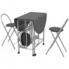 Conjunto de comedor plegable 5 piezas MDF negro 4
