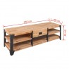 Mueble para TV madera de acacia maciza 140x40x45 cm 5
