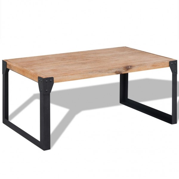 Mesa de centro de madera maciza reciclada 100x60x45 cm D