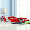 Cama infantil con forma de coche carreras y LED  90x200 cm roja 1