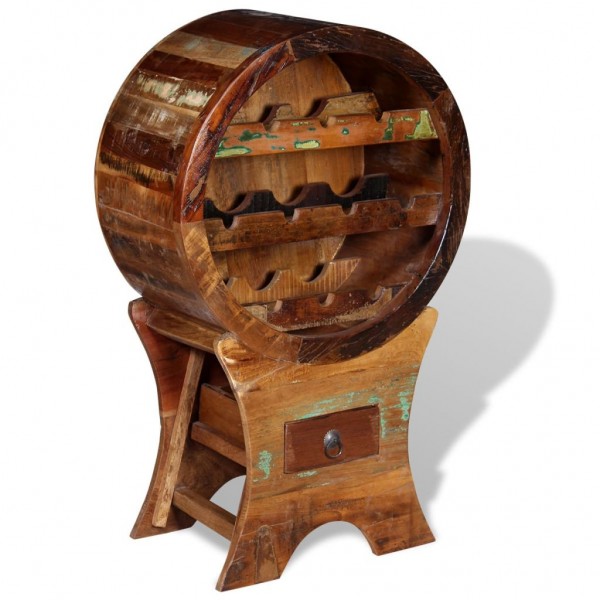 Botellero para 10 botellas de madera maciza reciclada D