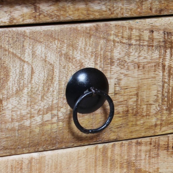 Mesa de centro de madera de mango rugosa 70x70x40 cm M 5