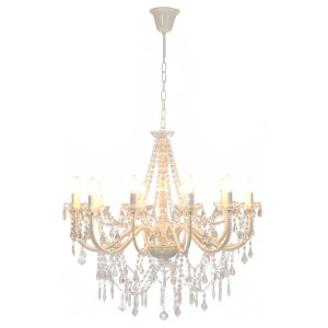 Lustre com contas lâmpadas 12 x E14 branco H