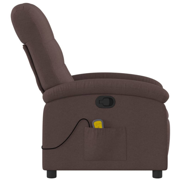 Sillón de masaje reclinable de tela marrón oscuro M 5