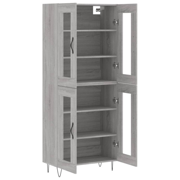 Aparador alto madera contrachapada gris sonoma 69.5x34x180 cm M 4