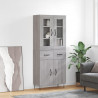 Aparador alto madera contrachapada gris sonoma 69.5x34x180 cm 1