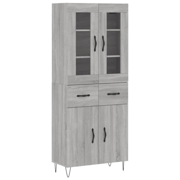 Aparador alto madera contrachapada gris sonoma 69.5x34x180 cm M 2