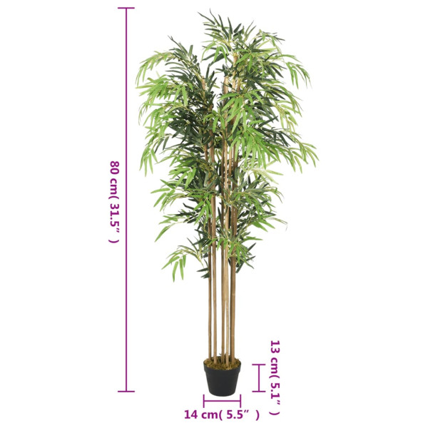 Árvore de bambu artificial 500 folhas 80 cm verde M 4