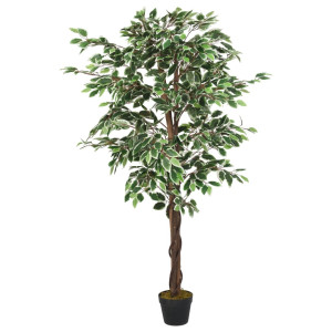 Árbol ficus artificial 630 hojas verde 120 cm H