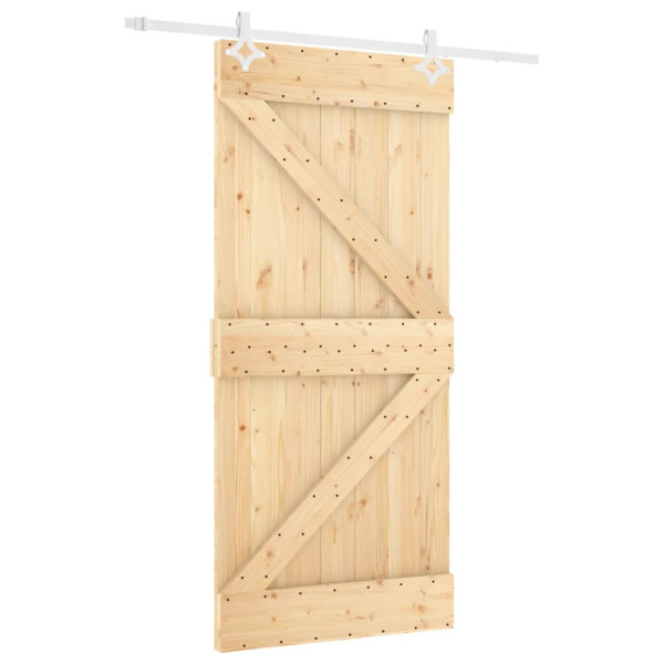 Puerta corredera con herrajes madera maciza de pino 100x210 cm M 2