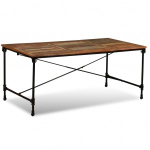 Mesa de comedor de madera maciza reciclada 180 cm H