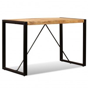 Mesa de jantar madeira de mangueira maciça áspera 120 cm H