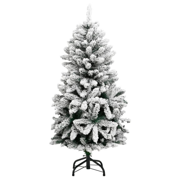 Árbol de Navidad artificial con bisagras y nieve flocada 120 cm M 2