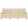 Sofá de 3 lugares tecido 180 cm cor creme 3